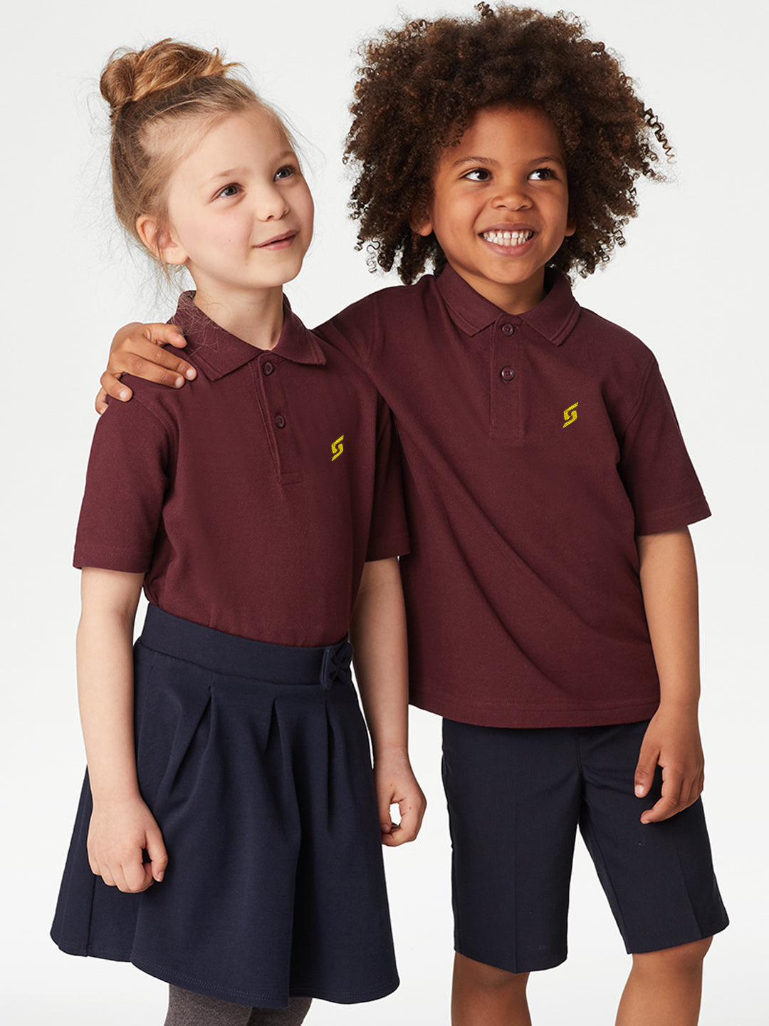 KID'S LEFT CHEST EMBROIDERED LOGO PREMIUM PIQUE DARK MAROON POLO