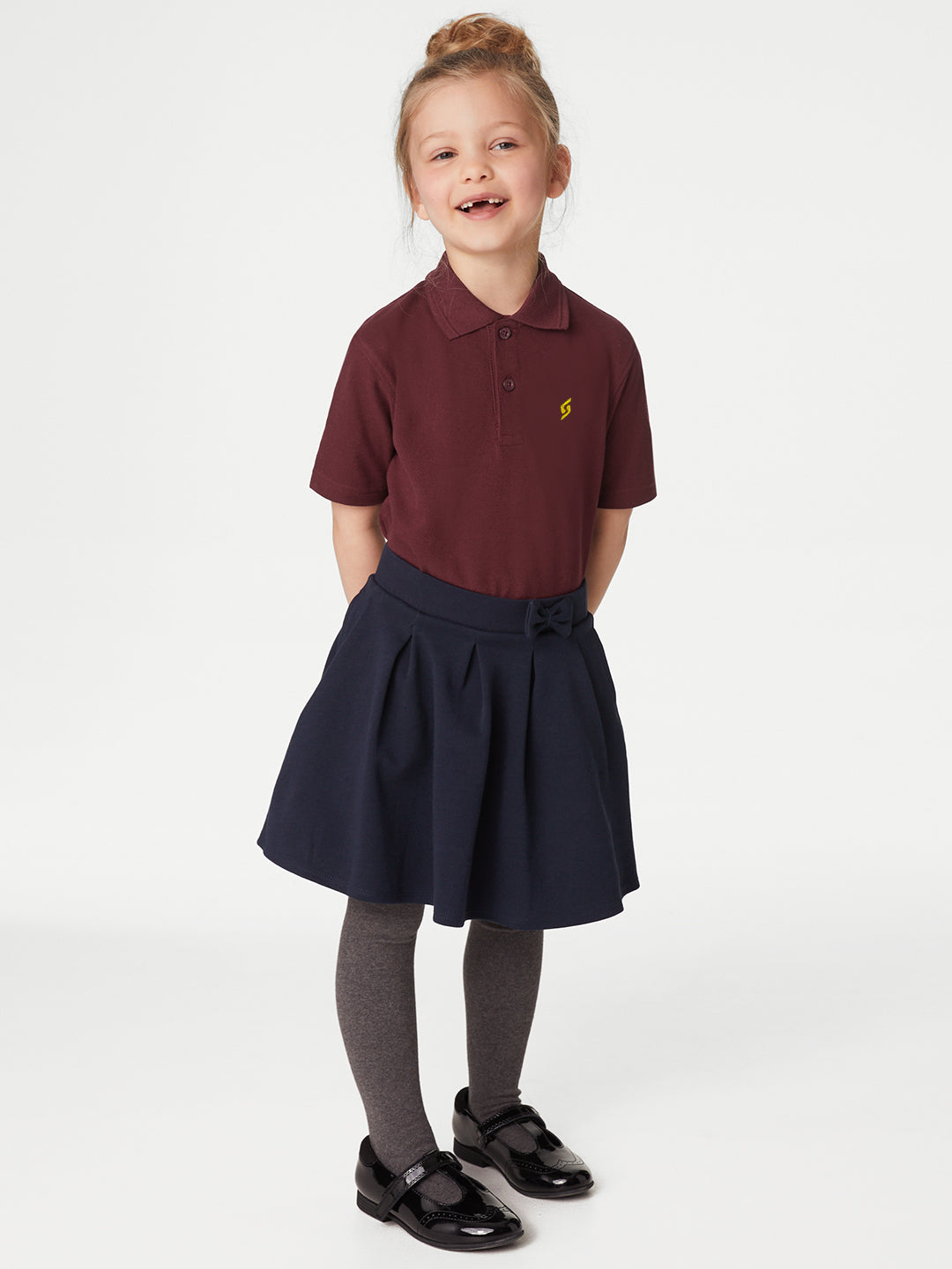 KID'S LEFT CHEST EMBROIDERED LOGO PREMIUM PIQUE DARK MAROON POLO