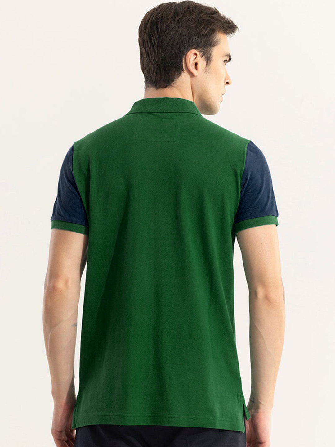 MEN'S FRONT STRIPE PANEL PREMIUM DARK GREEN POLO