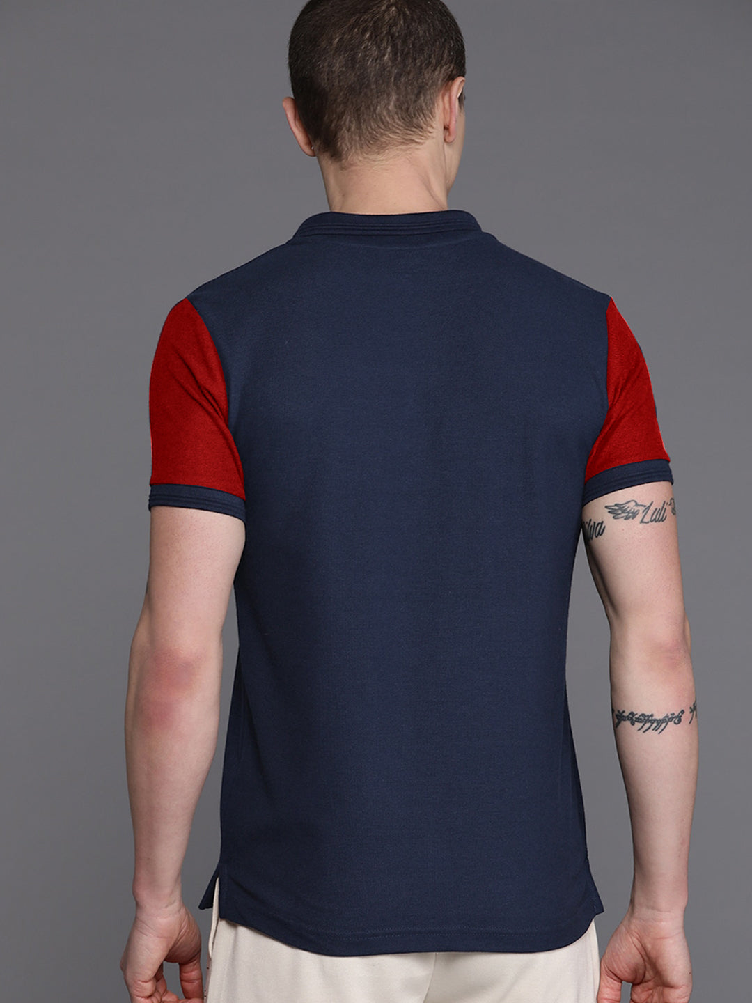 MEN'S FRONT STRIPE PANEL PREMIUM NAVY POLO