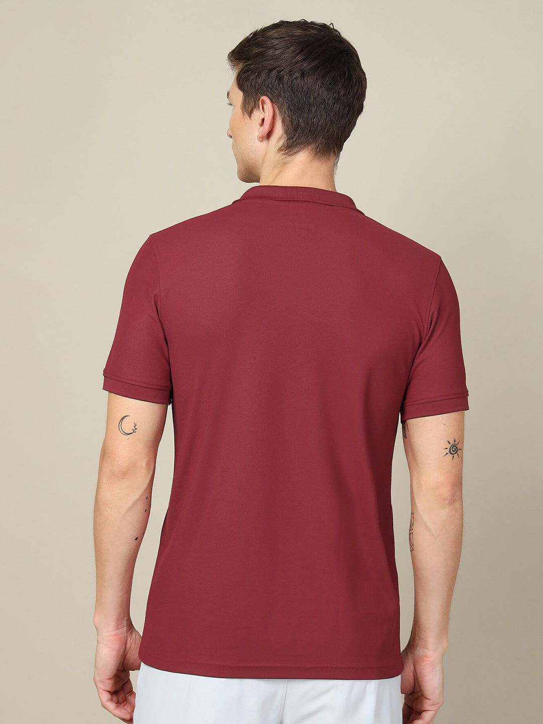 MEN'S LEFT CHEST EMBROIDERED LOGO PREMIUM PIQUE MAROON POLO