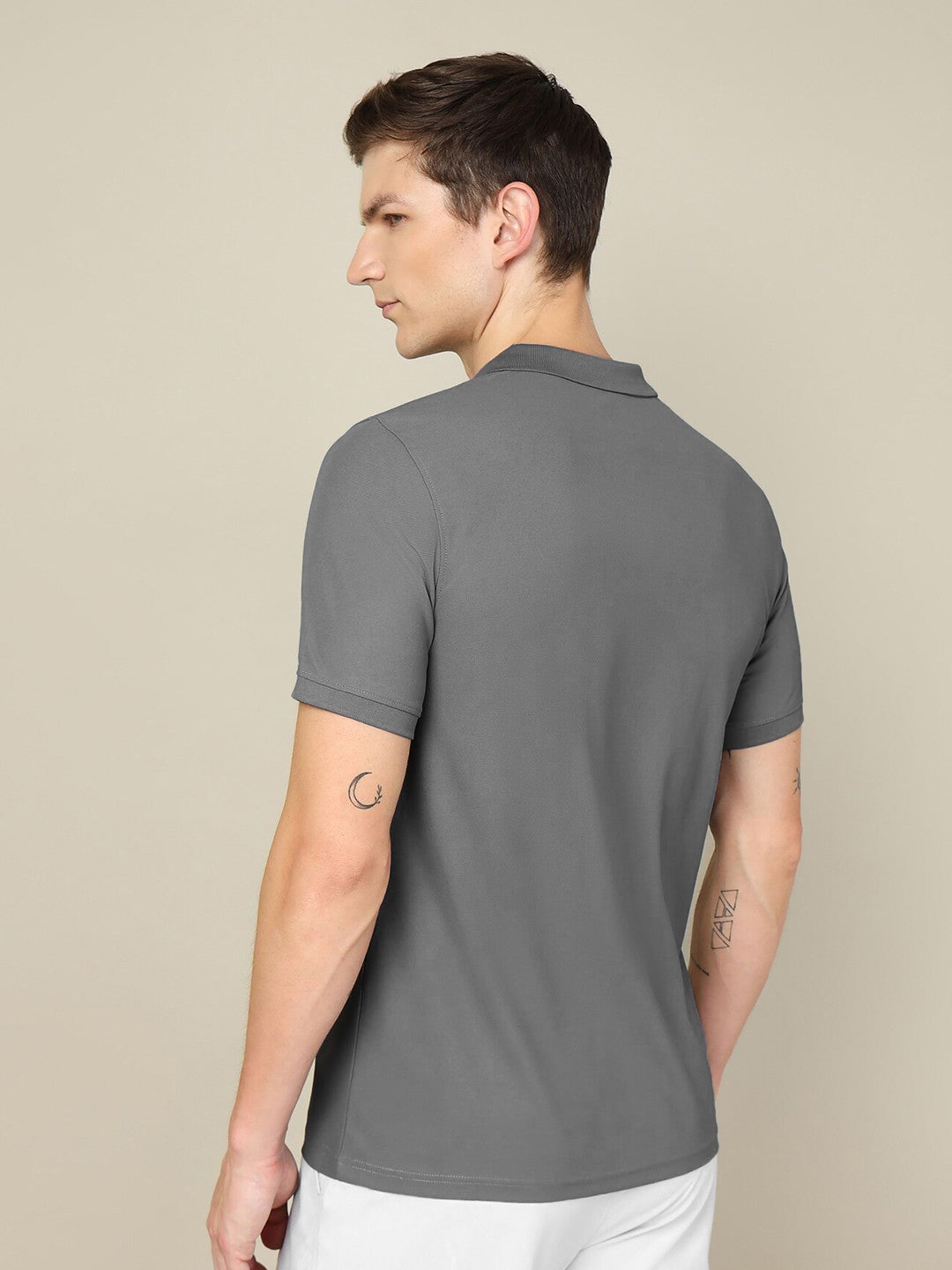 MEN'S SOFT PREMIUM POLYESTER GREY POLO