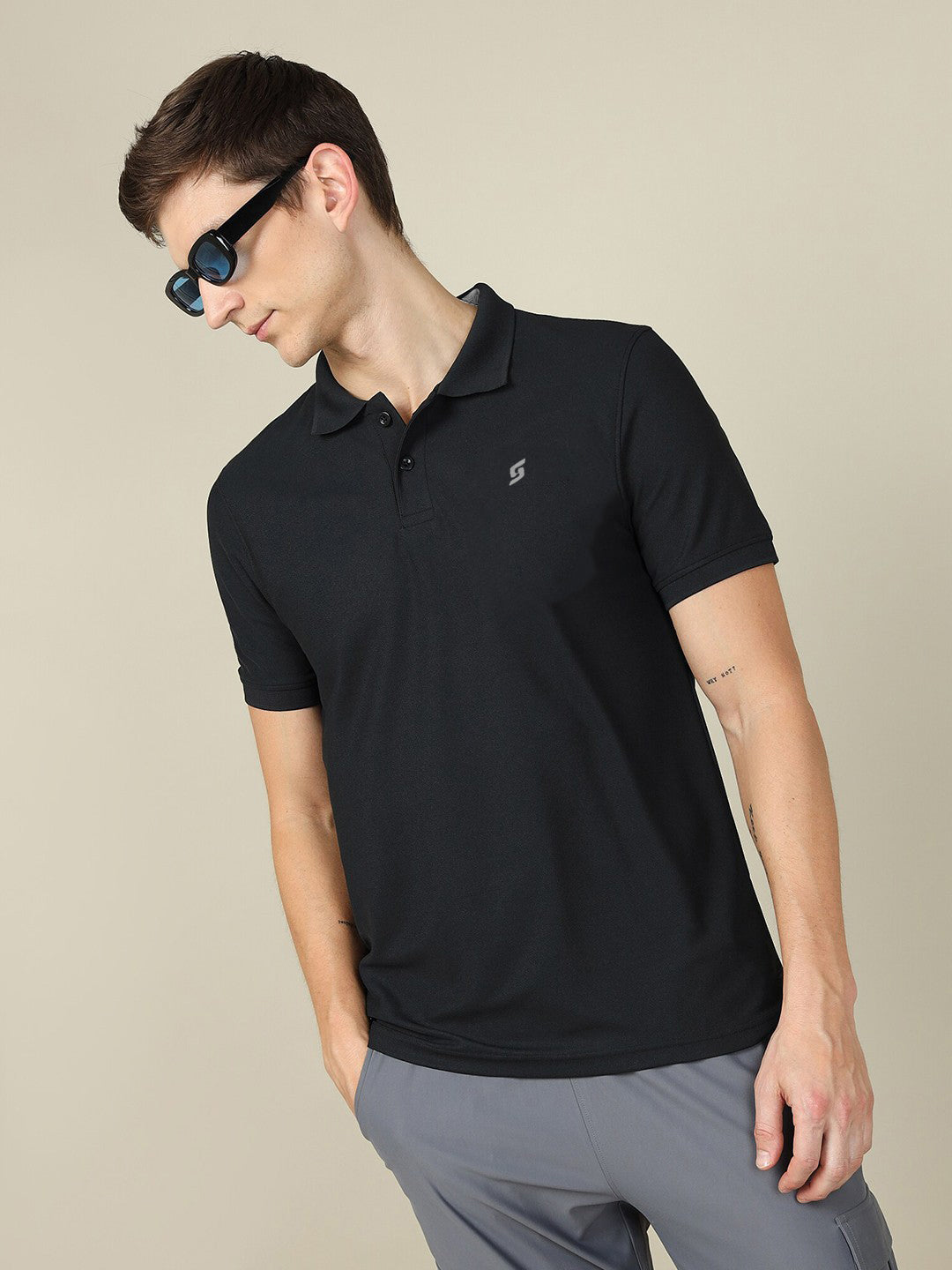 MEN'S SOFT PREMIUM POLYESTER BLACK POLO