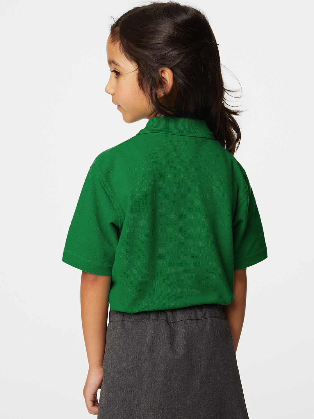 KID'S LEFT CHEST EMBROIDERED LOGO PREMIUM PIQUE GREEN POLO