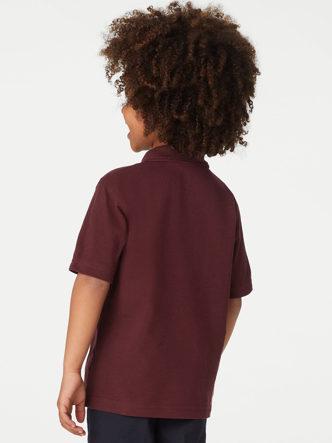 KID'S LEFT CHEST EMBROIDERED LOGO PREMIUM PIQUE DARK MAROON POLO