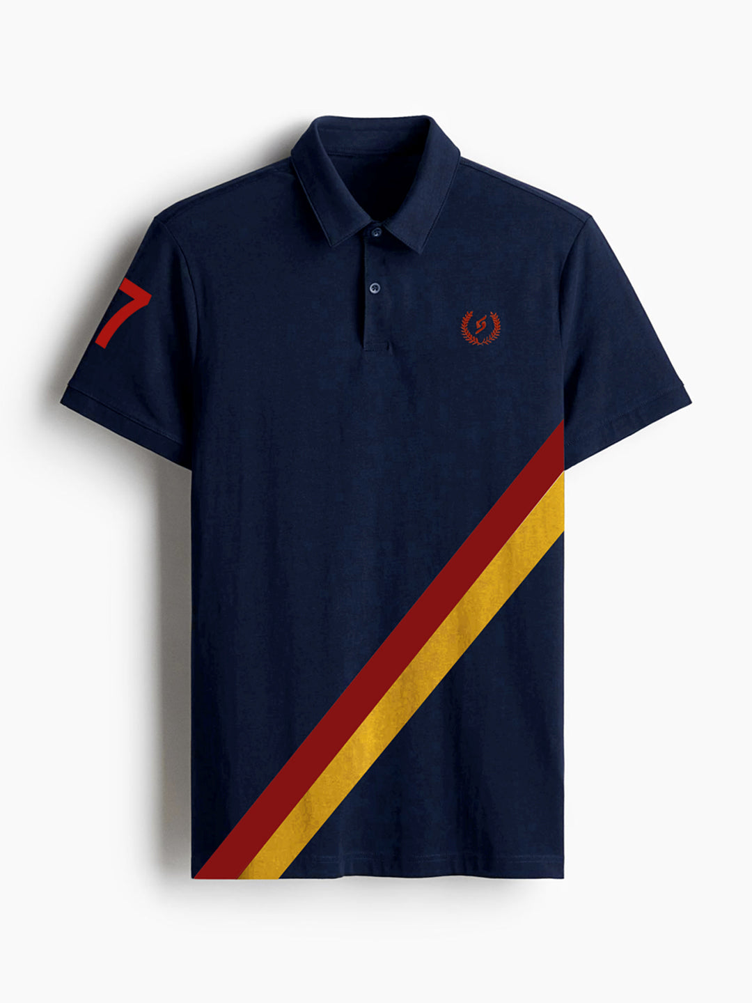 MEN'S COLOR BLOCK PREMIUM NAVY COTTON POLO