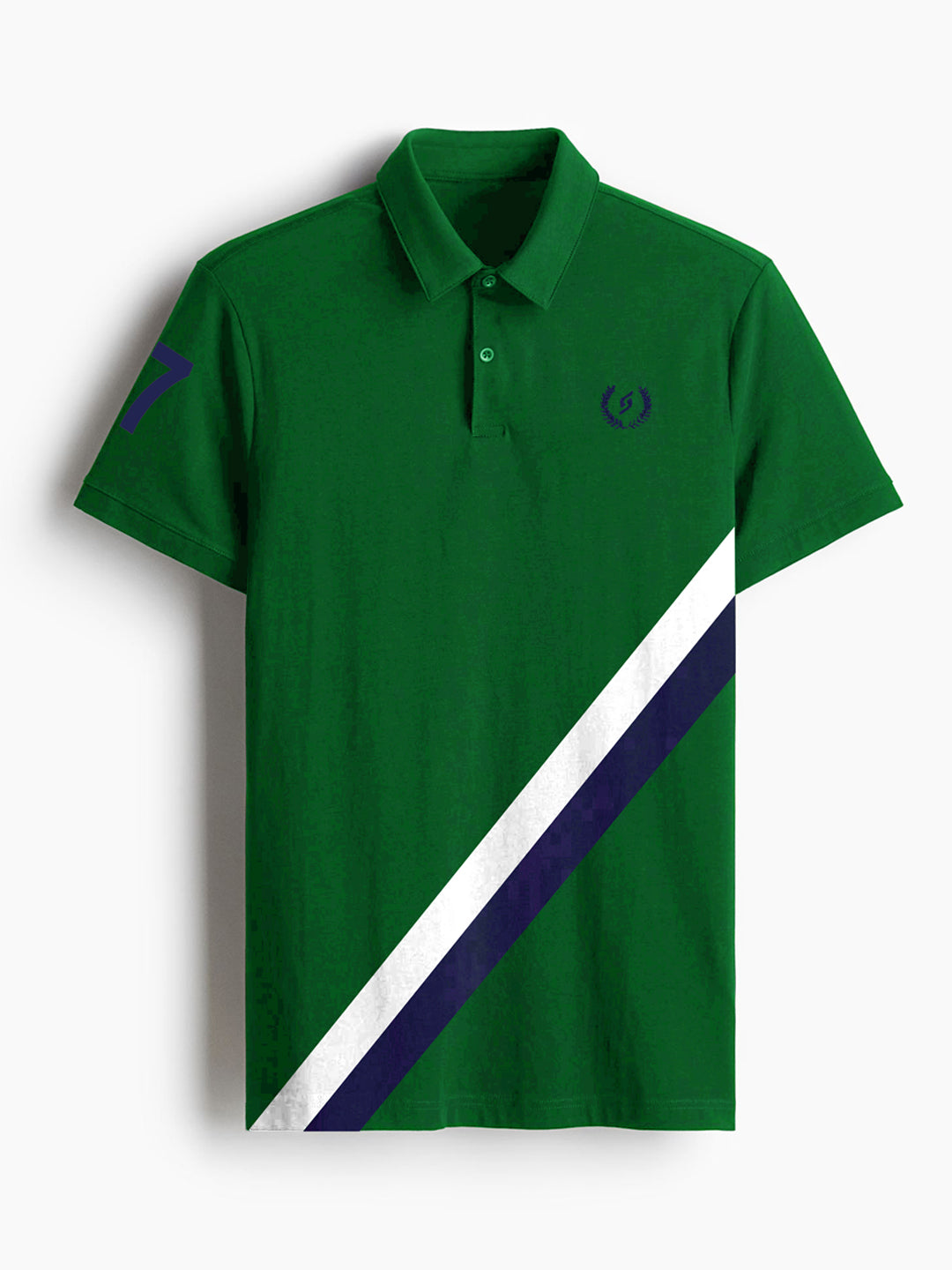 MEN'S COLOR BLOCK PREMIUM GREEN COTTON POLO