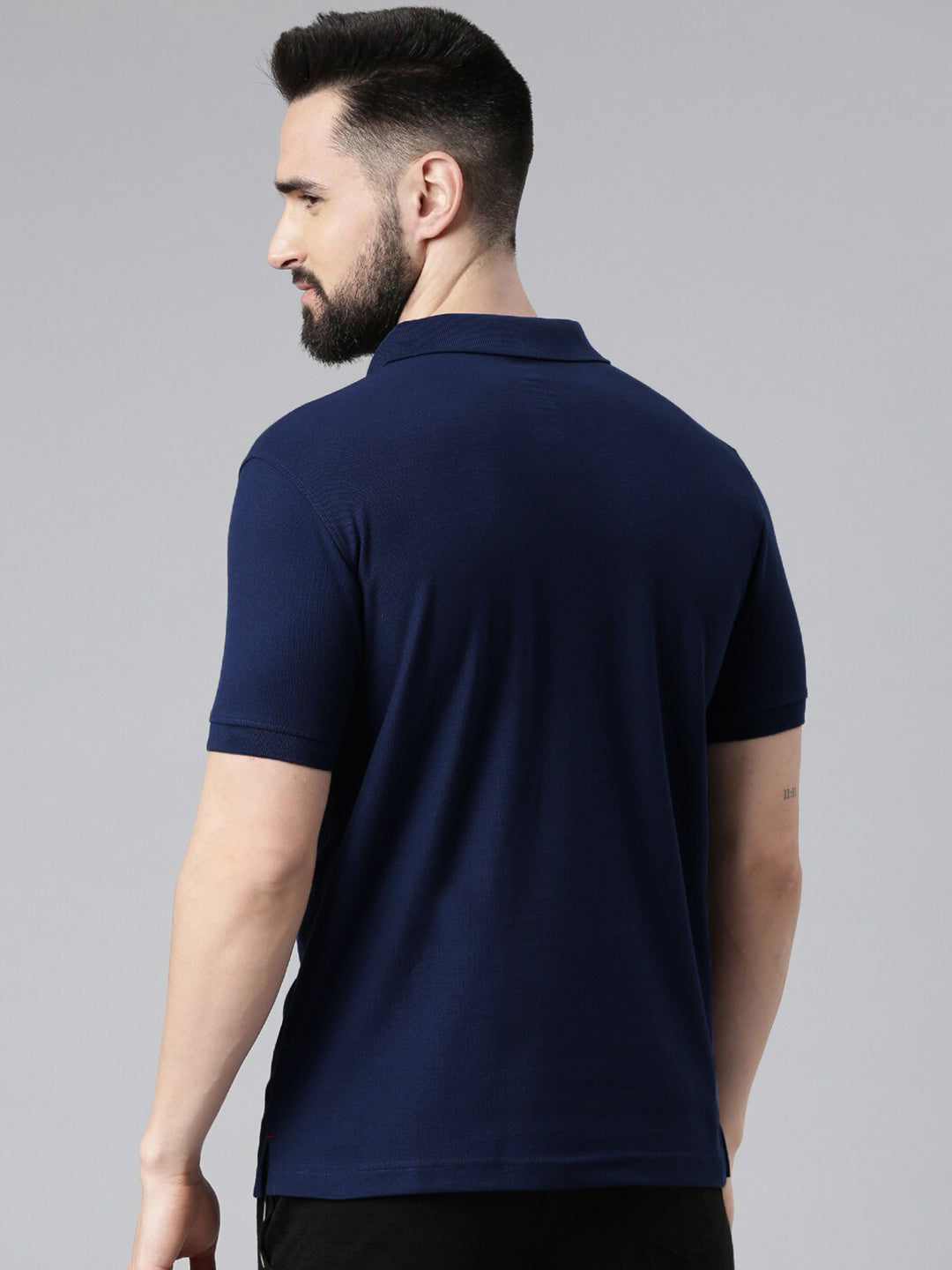 MEN'S COLOR BLOCK PREMIUM NAVY COTTON POLO