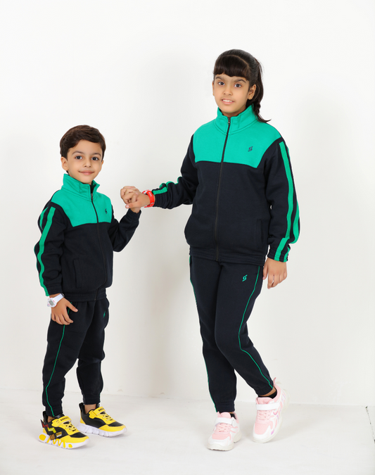 KIDS FLEECE TRACKSUIT ZINK & BLUE