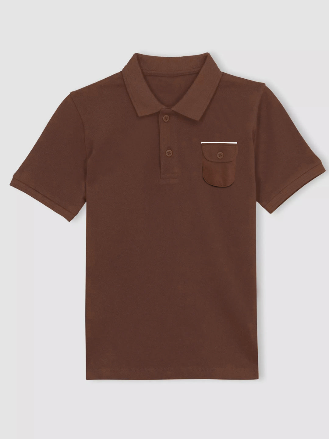 KID'S FRONT POCKET PREMIUM DARK BROWN POLO