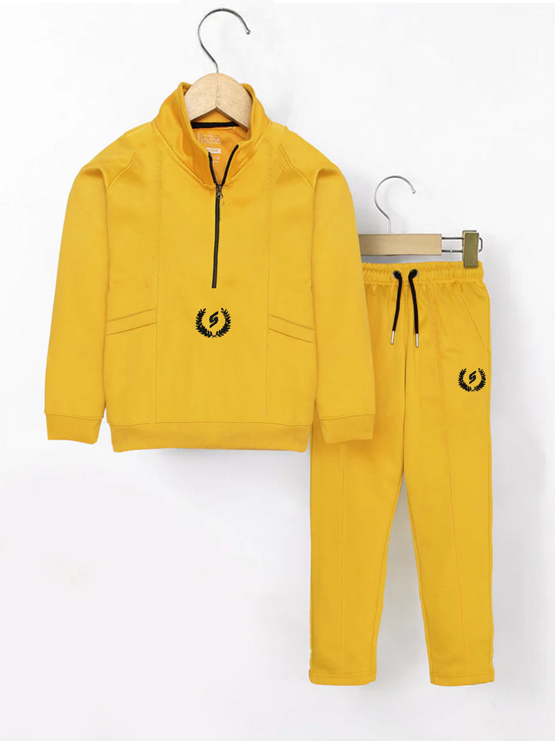 KIDS FLEECE TRACK SUIT MUSTARD YELLOW