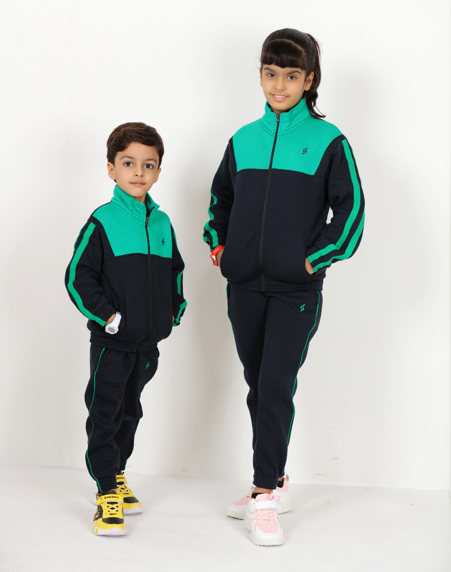 KIDS FLEECE TRACKSUIT ZINK & BLUE