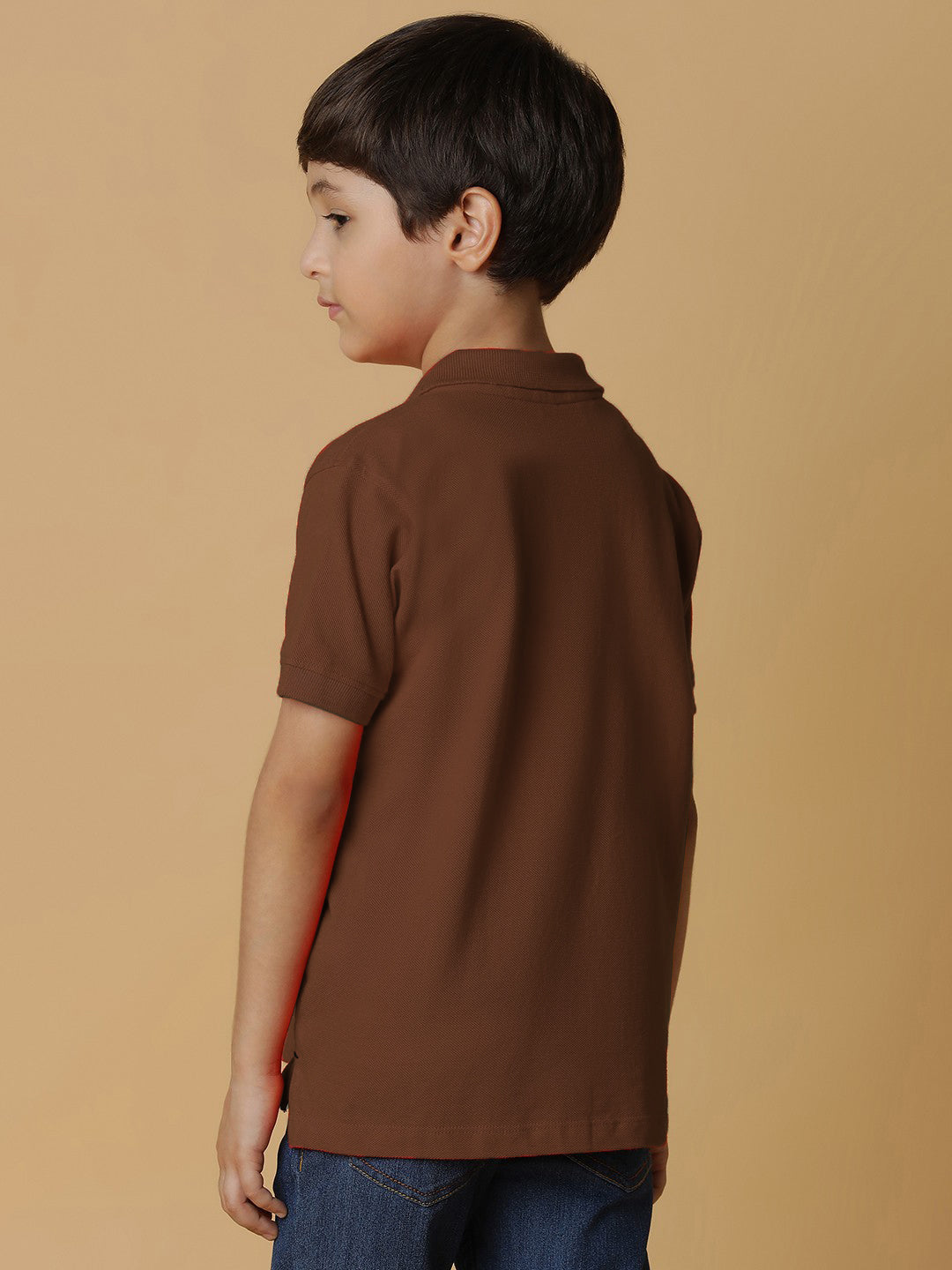 KID'S FRONT POCKET PREMIUM DARK BROWN POLO