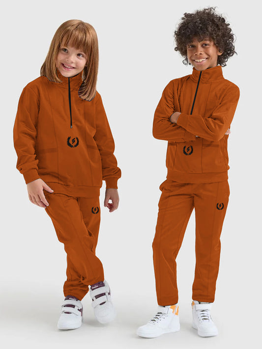 KIDS FLEECE TRACK SUIT ORANGE