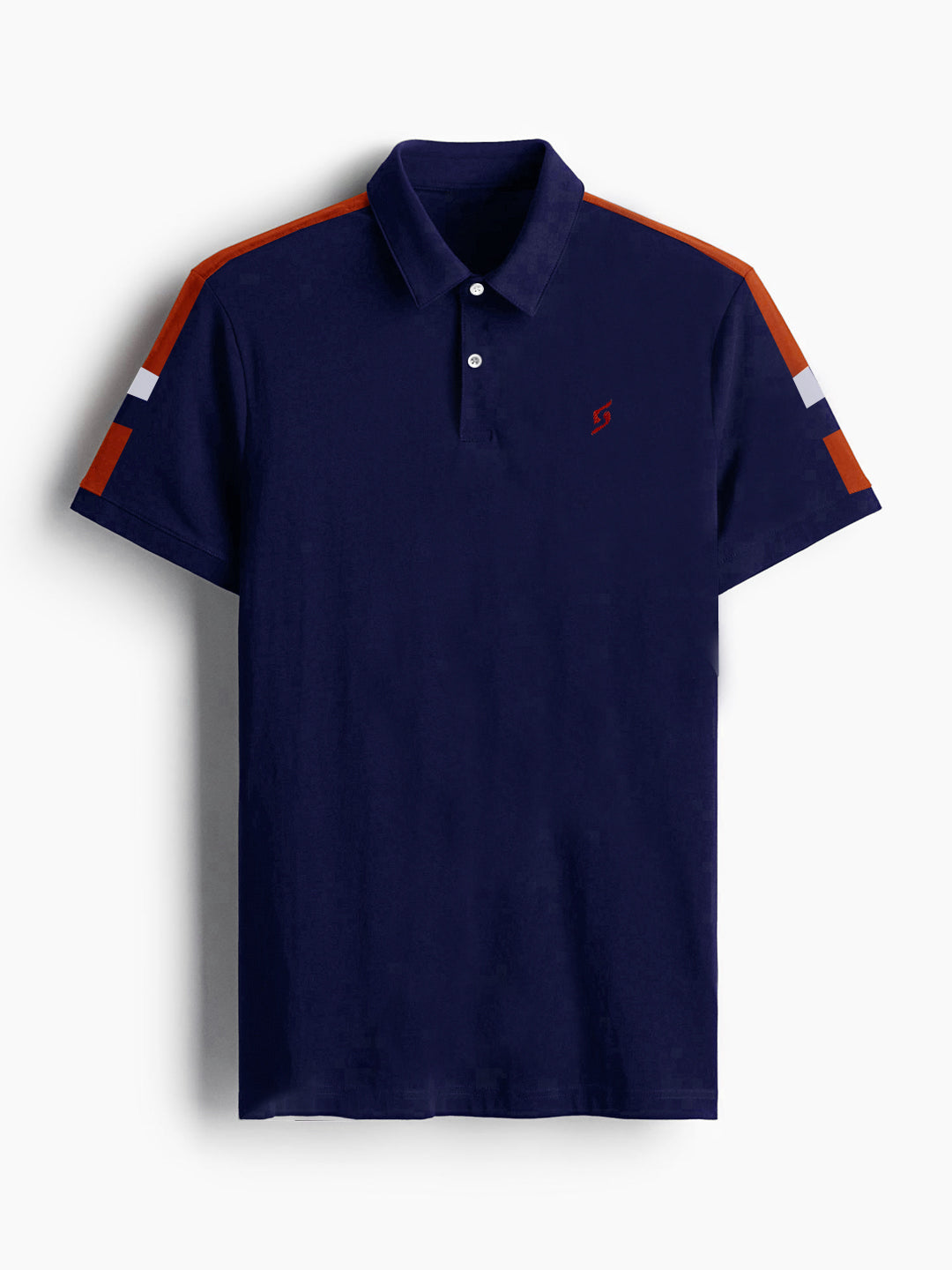 MEN'S SHOULDER PANEL PREMIUM NAVY COTTON POLO