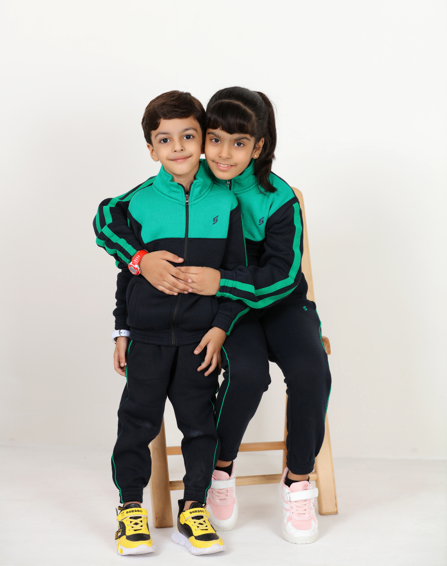 KIDS FLEECE TRACKSUIT ZINK & BLUE